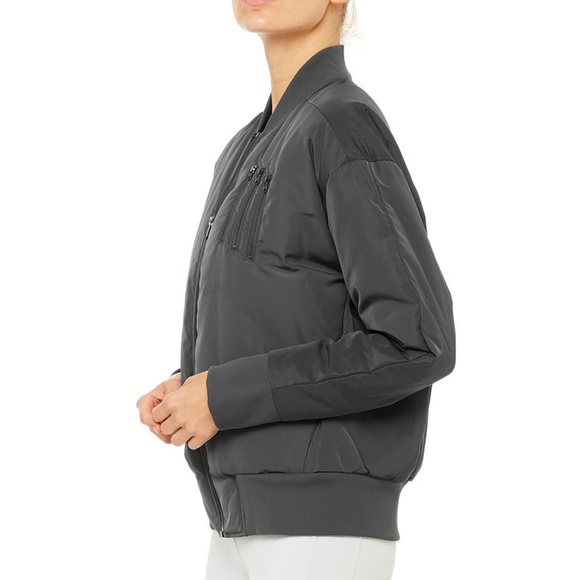 ALO Yoga Squad Jacket (Grey) - Picture 3 of 5